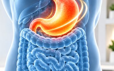Anatomical illustration of the stomach and intestines